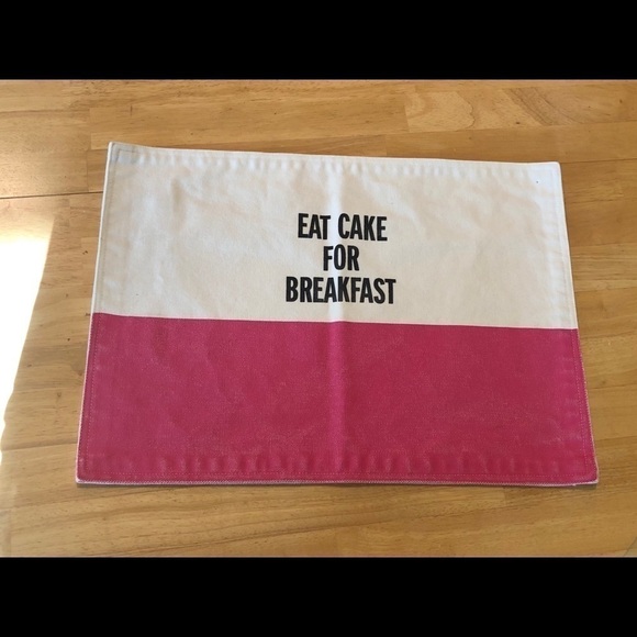 Kate Spade 4 Pink and White “Eat Cake For Breakfast” Placemats - Picture 2 of 9